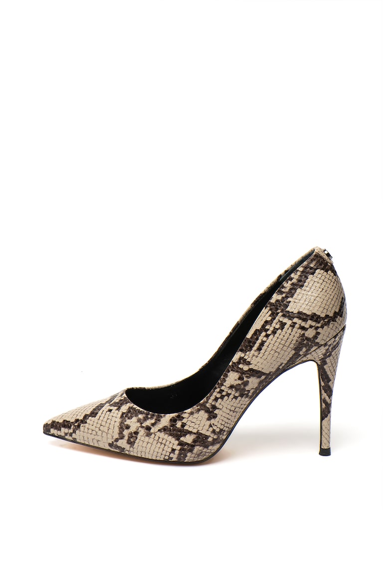 Pantofi stiletto cu aspect de piele de sarpe