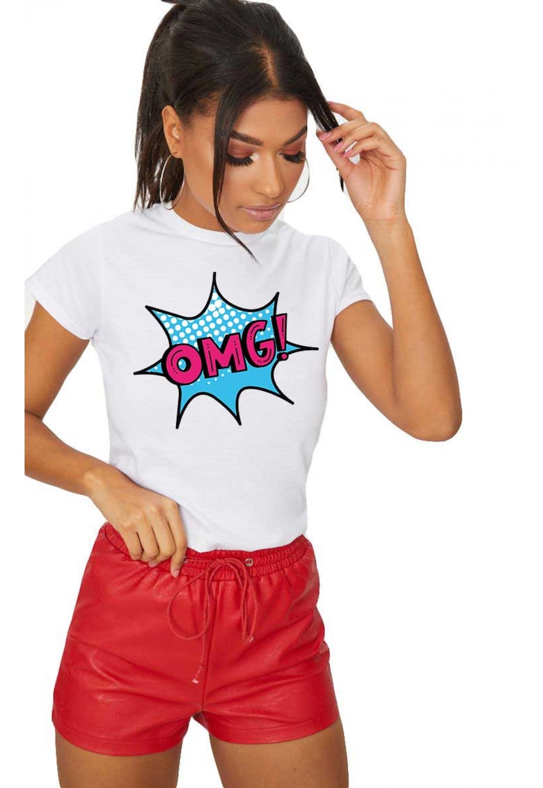 Tricou dama alb - OMG