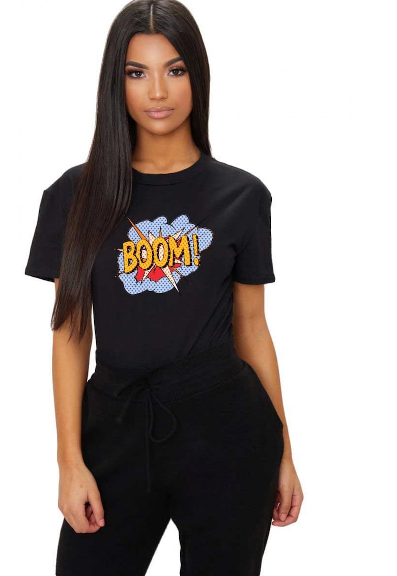 Tricou dama negru - Boom