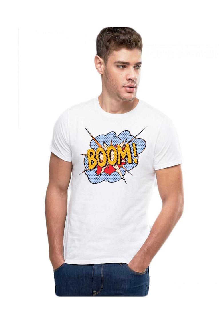 Tricou barbati alb - Boom