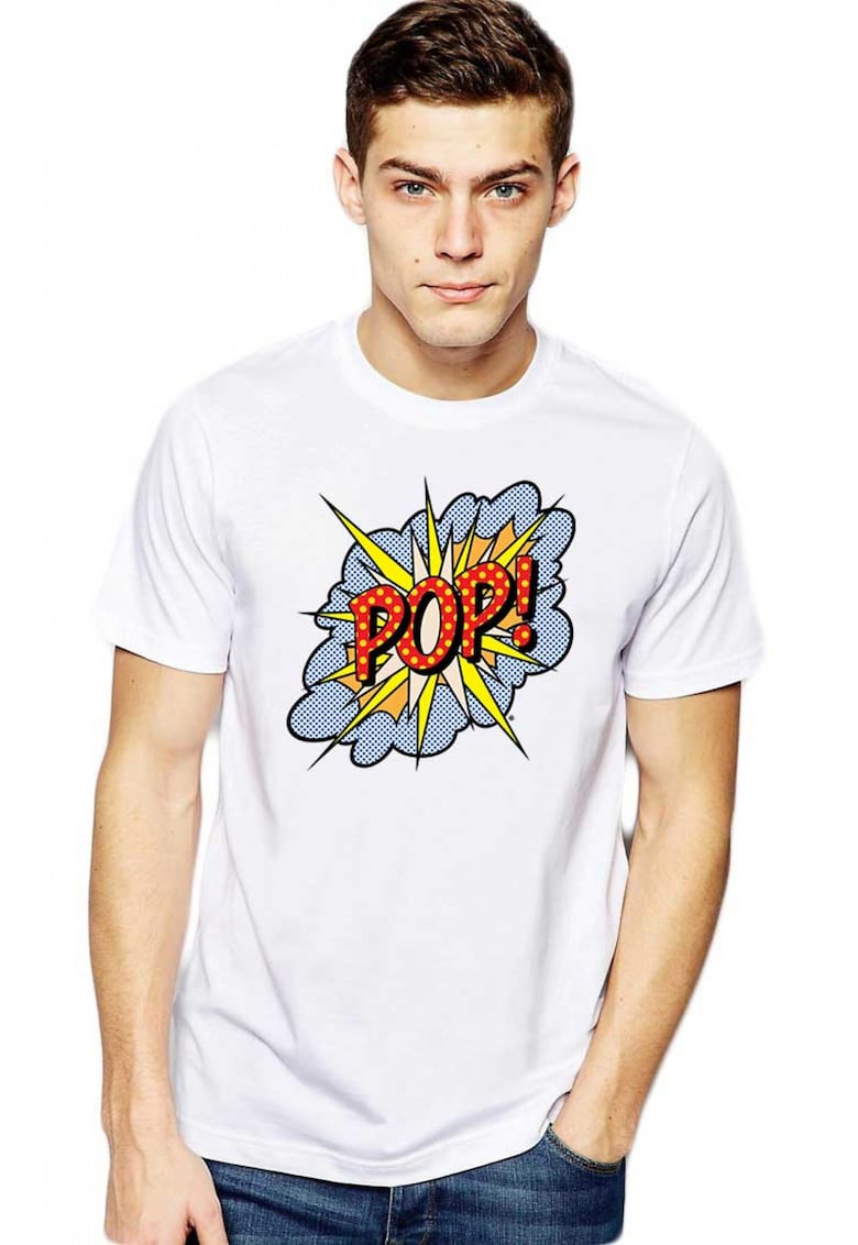 Tricou barbati alb - POP