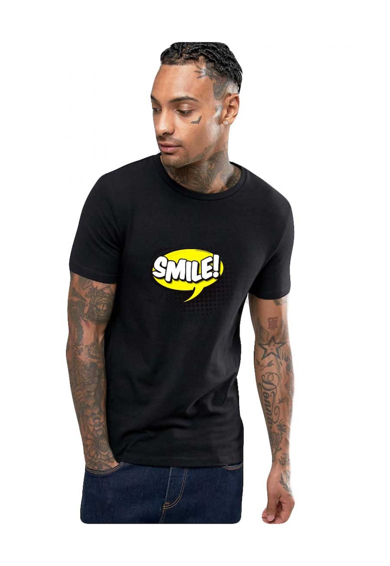 Tricou barbati negru - Smile