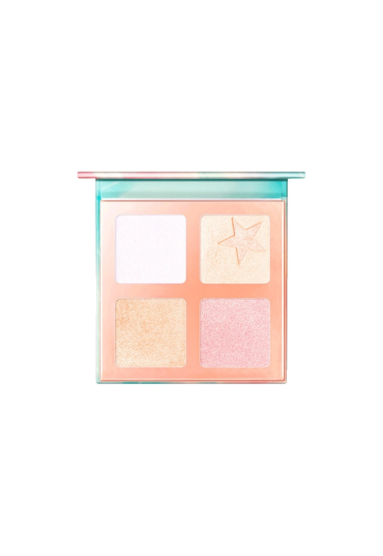Paleta trusa de farduri Super Star iluminatoare cu 4 culori shimmery si oglinda - FA6301