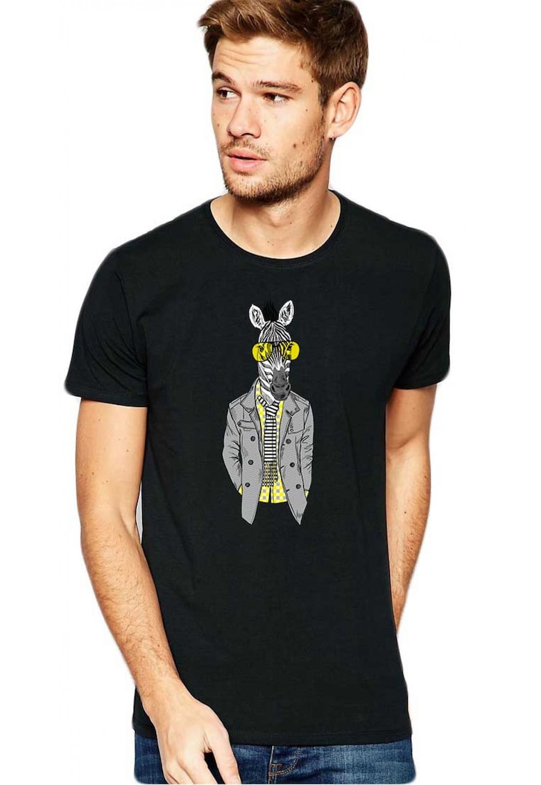 Tricou barbati negru - Zebra Fashion