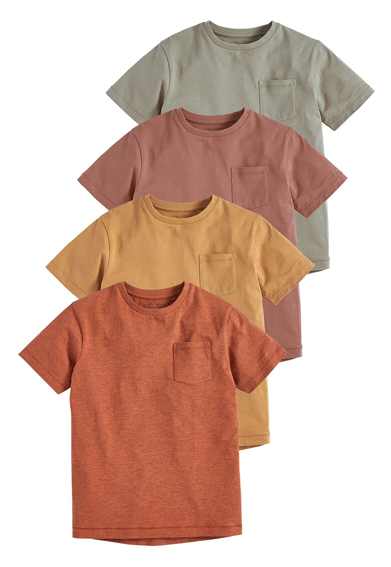 Set de tricouri cu buzunar aplicat - 4 piese