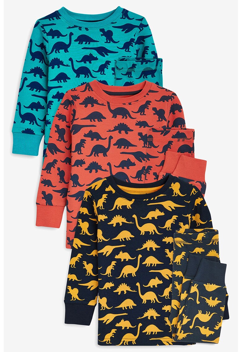 Set de pijamale cu imprimeu cu dinozauri - 3 perechi
