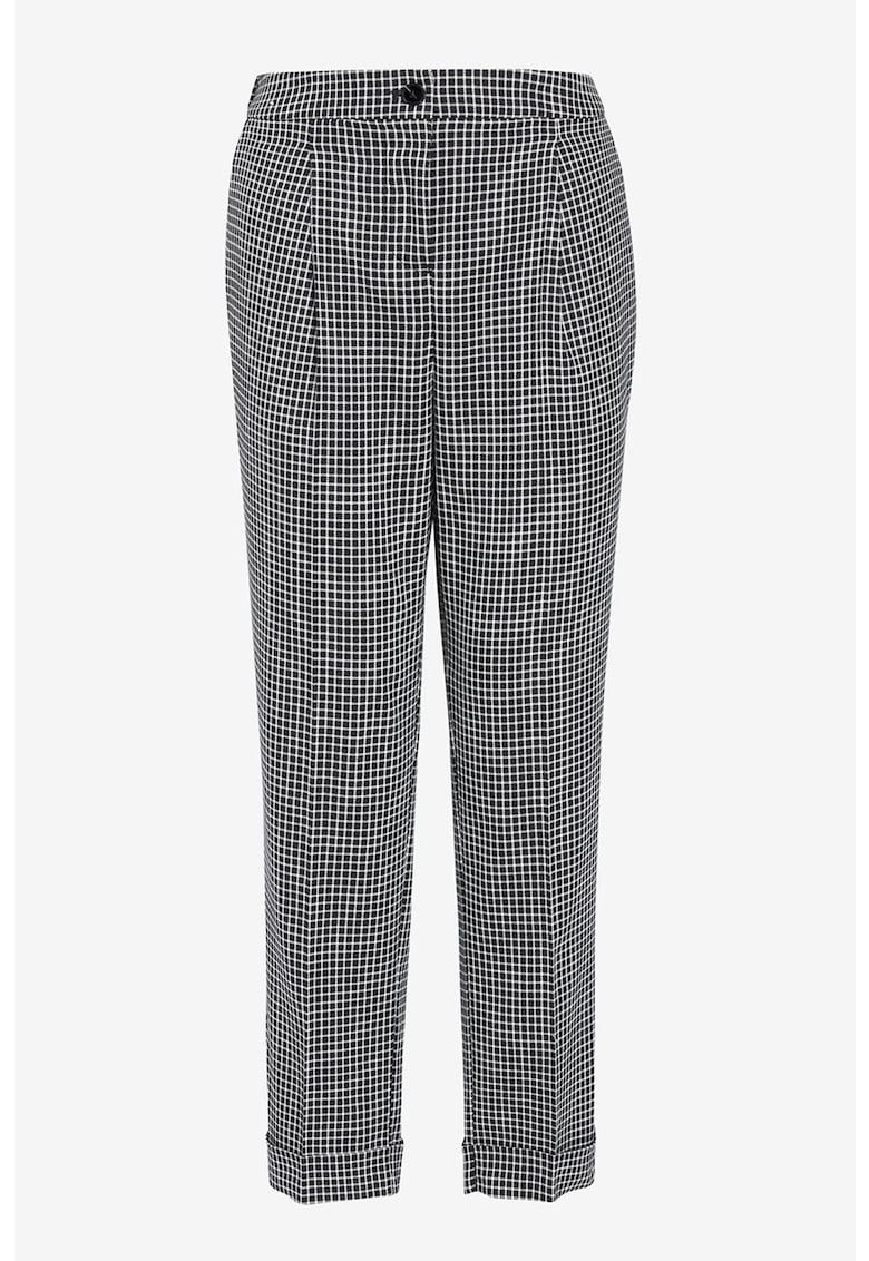 Pantaloni crop eleganti cu model plasa