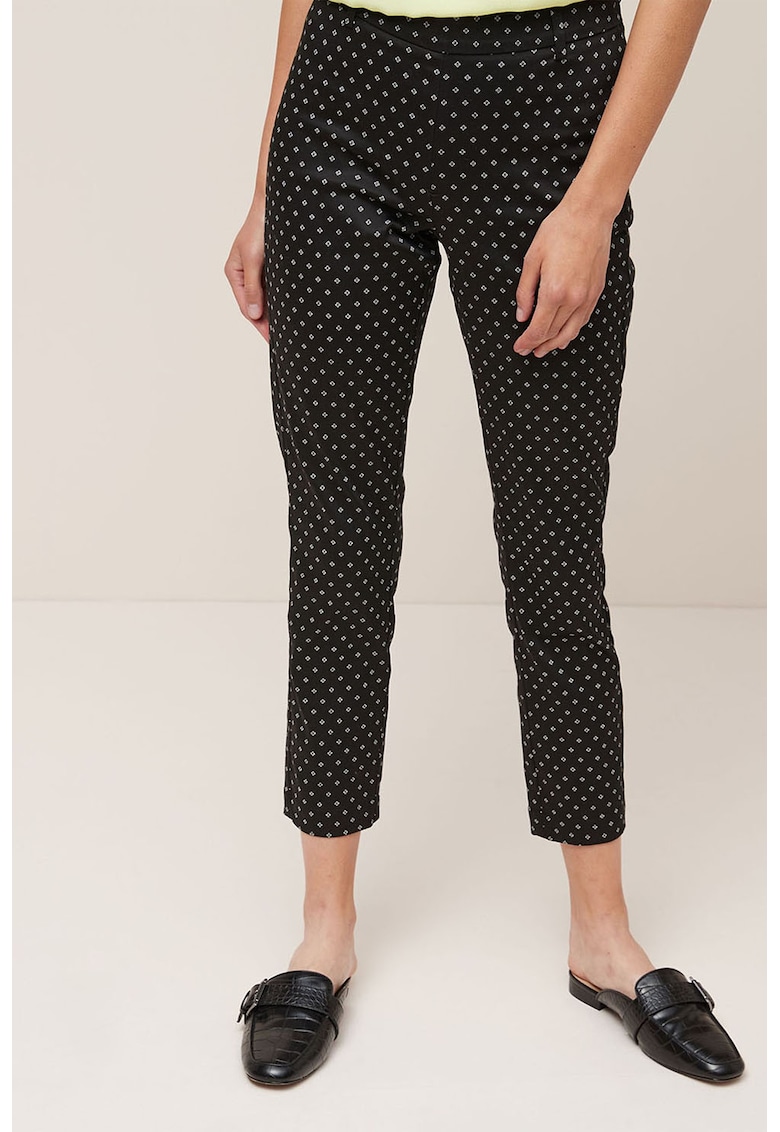 Pantaloni chino crop - cu imprimeu grafic