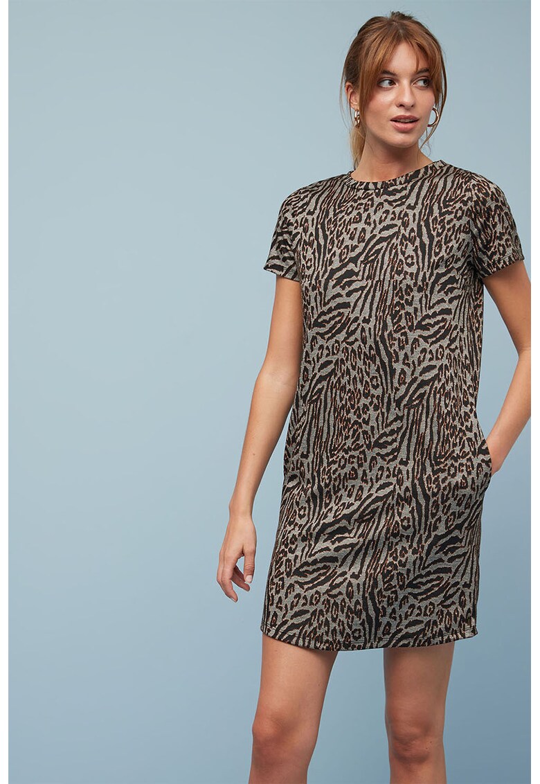 Rochie tip tricou cu animal print