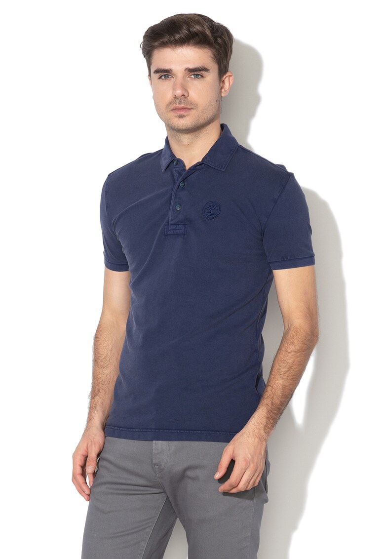 Tricou polo sim fit cu aplicatie logo