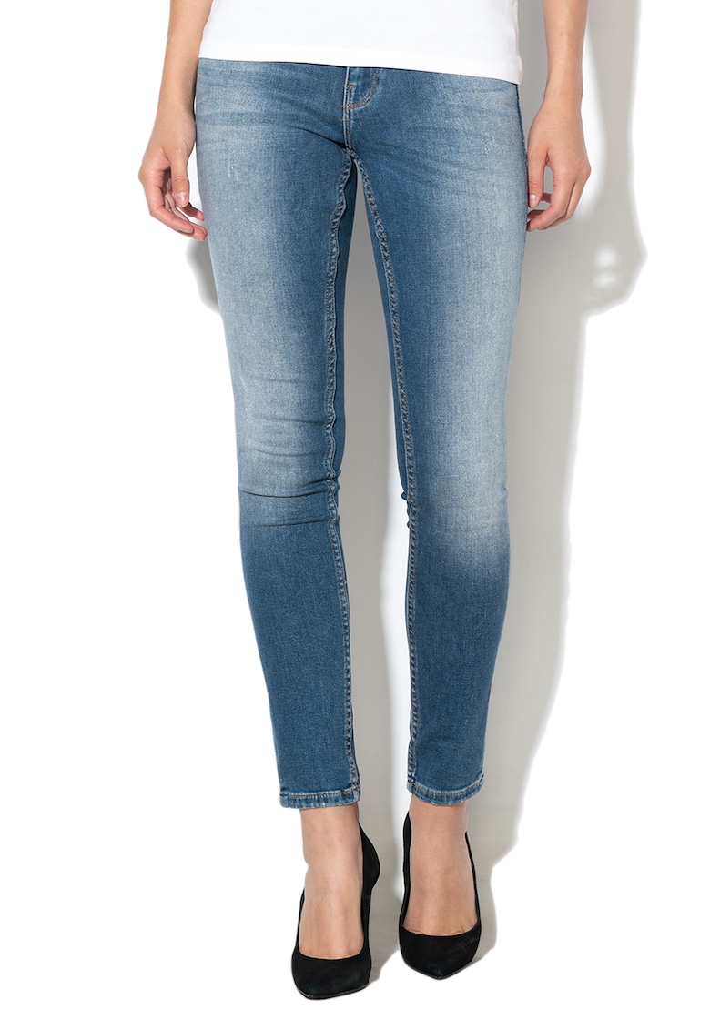 Blugi skinny cu aspect decolorat Carmen