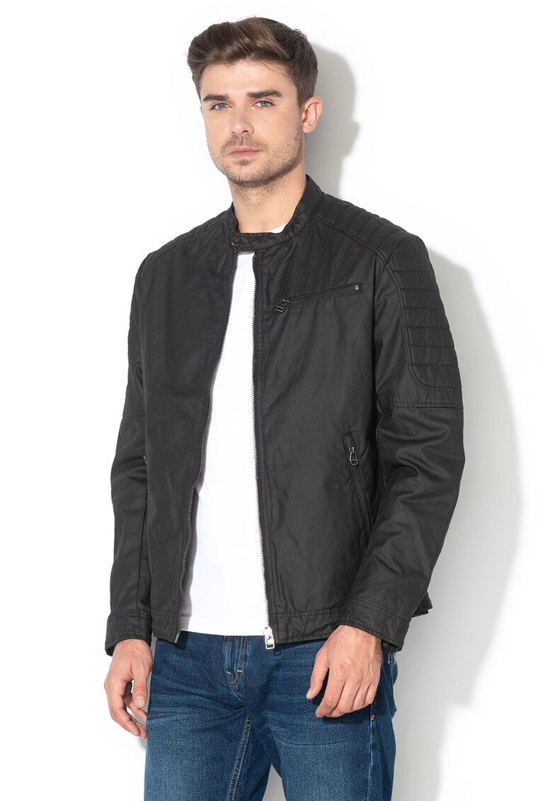 Jacheta biker cu buzunare cu captuseala dn fleece
