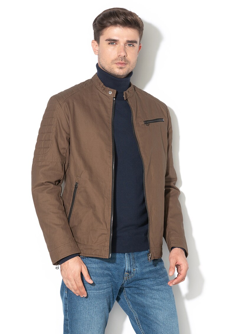 Jacheta biker cu buzunare cu captuseala dn fleece