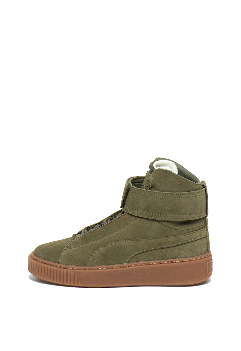 Pantofi sport inalti de piele intoarsa - cu platforma