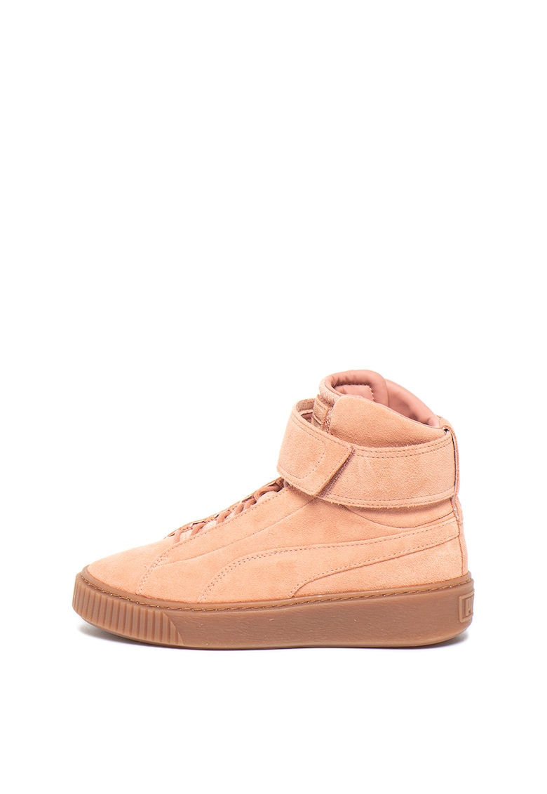Pantofi sport inalti de piele intoarsa - cu platforma