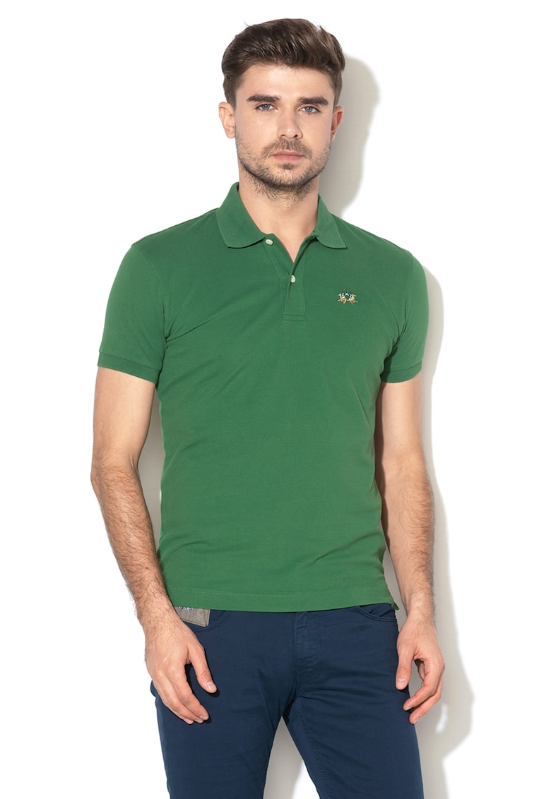 Tricou polo slim fit din material pique fashiondays.ro