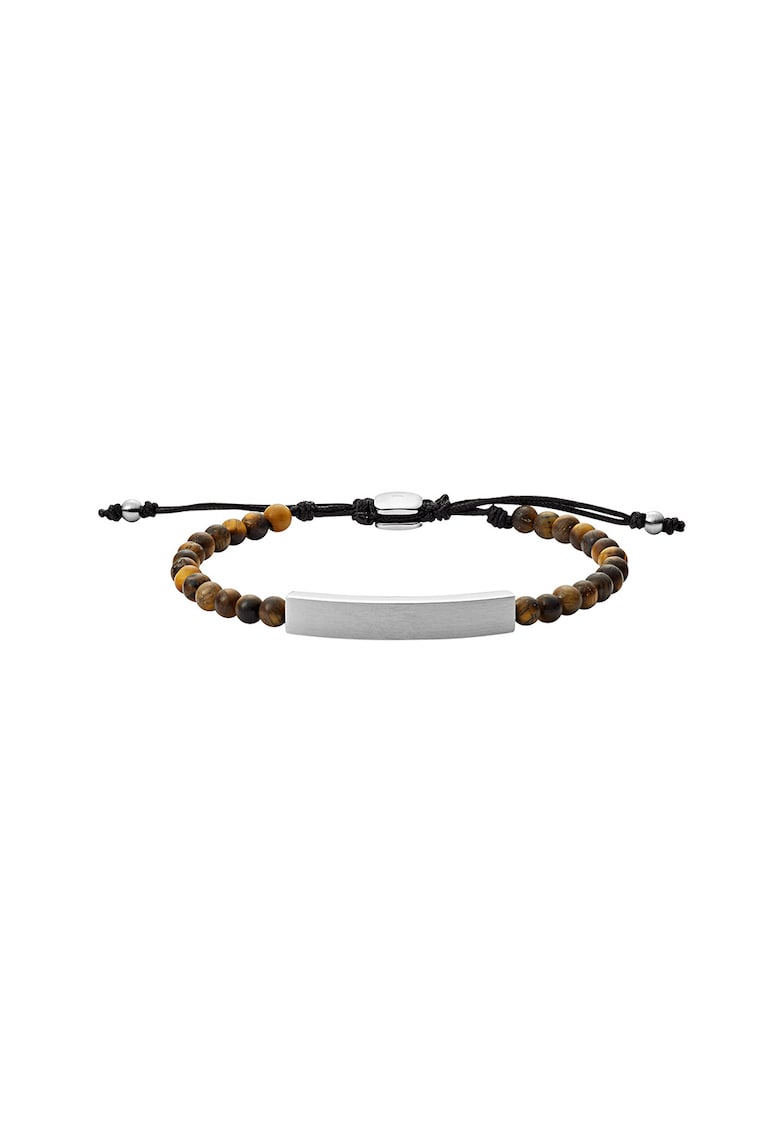 Bratara cu nod glisant si margele tiger's eye - maro