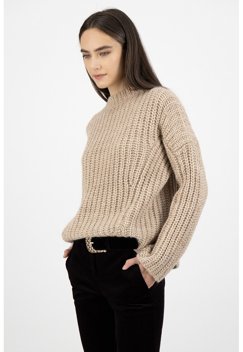Pulover din amestec de lana - tricotat gros