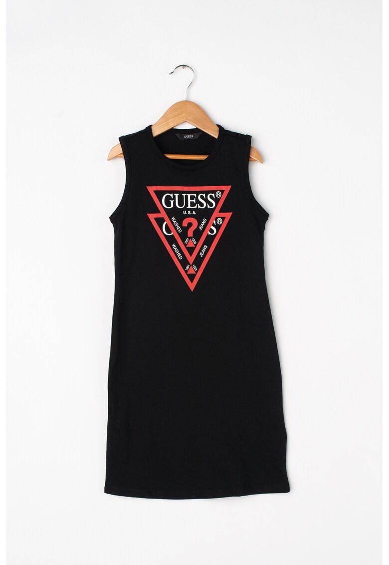 Rochie fara maneci cu imprimeu logo