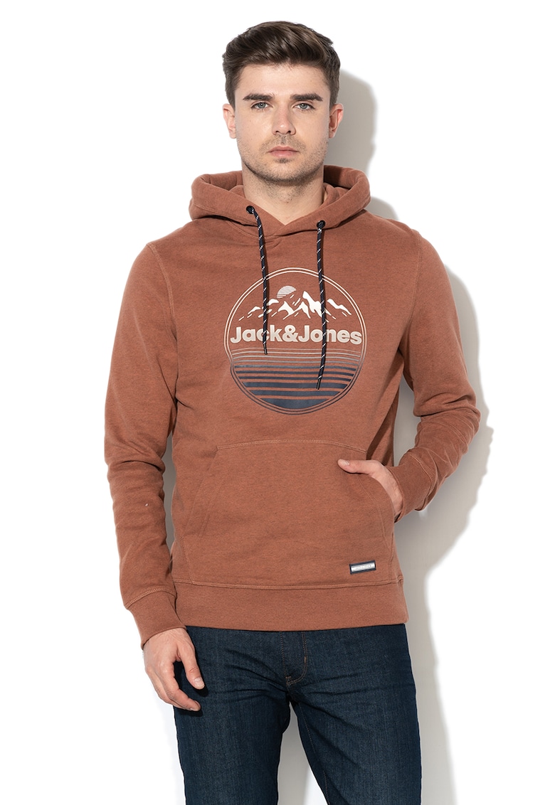 Jack&Jones - Hanorac cu imprimeu logo Nashville - Maro scortisoara