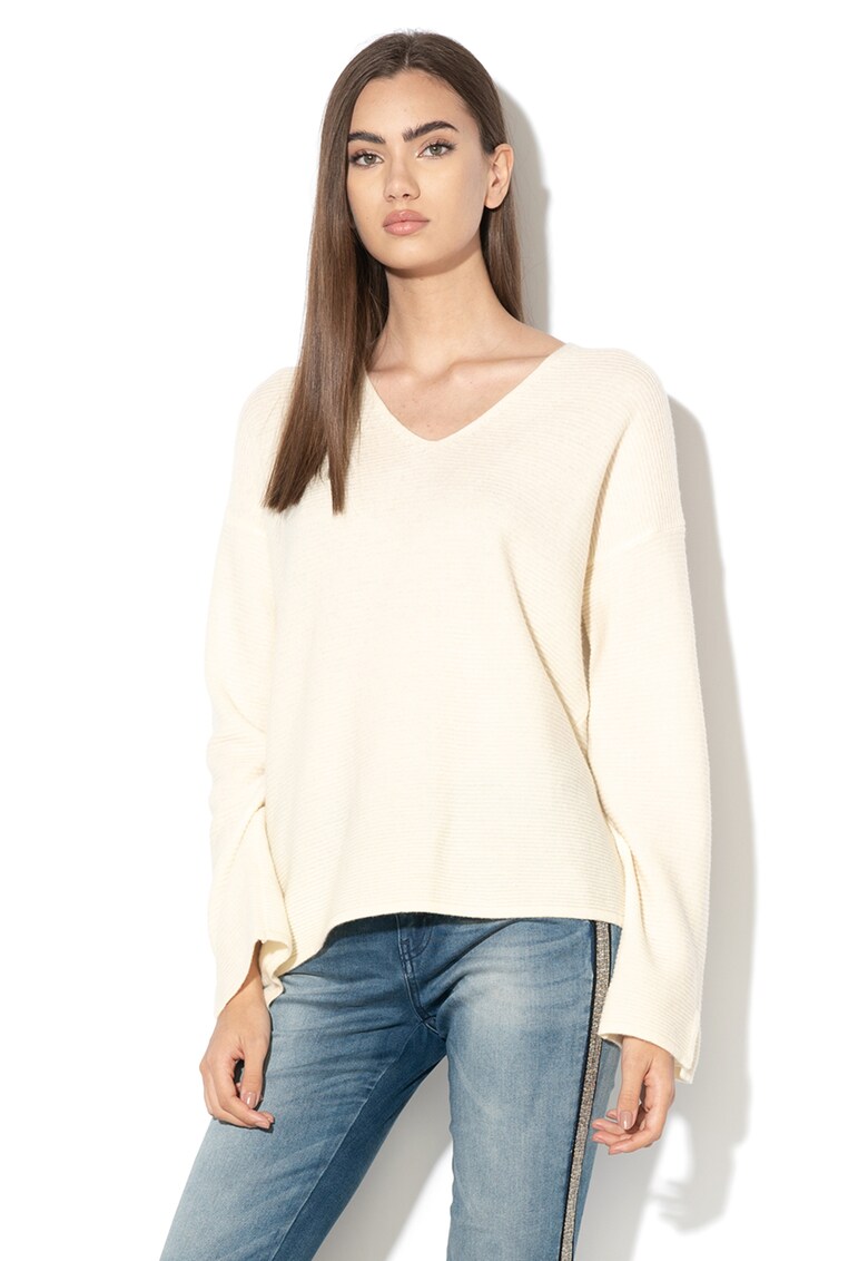 Pulover lejer din lana - cu aspect striat