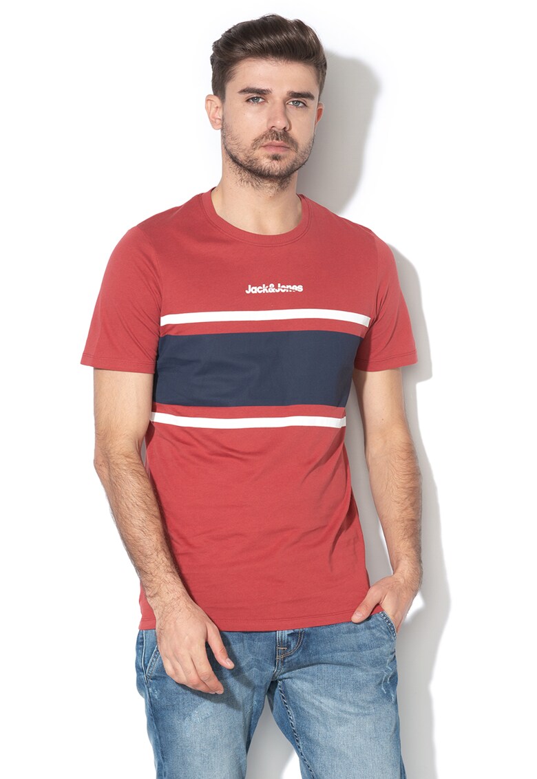 Tricou slim fit cu model in dungi Caine