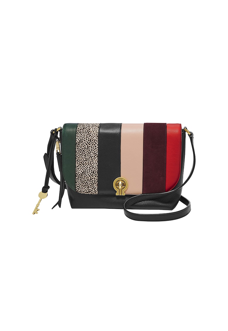 Geanta crossbody de piele cu model in dungi Maya