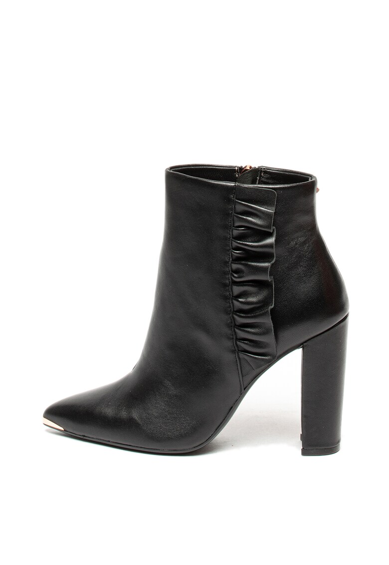 Botine de piele cu detaliu cu volan Frillil