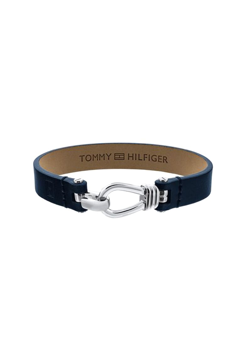Bratara de piele - Argintiu/Bleumarin