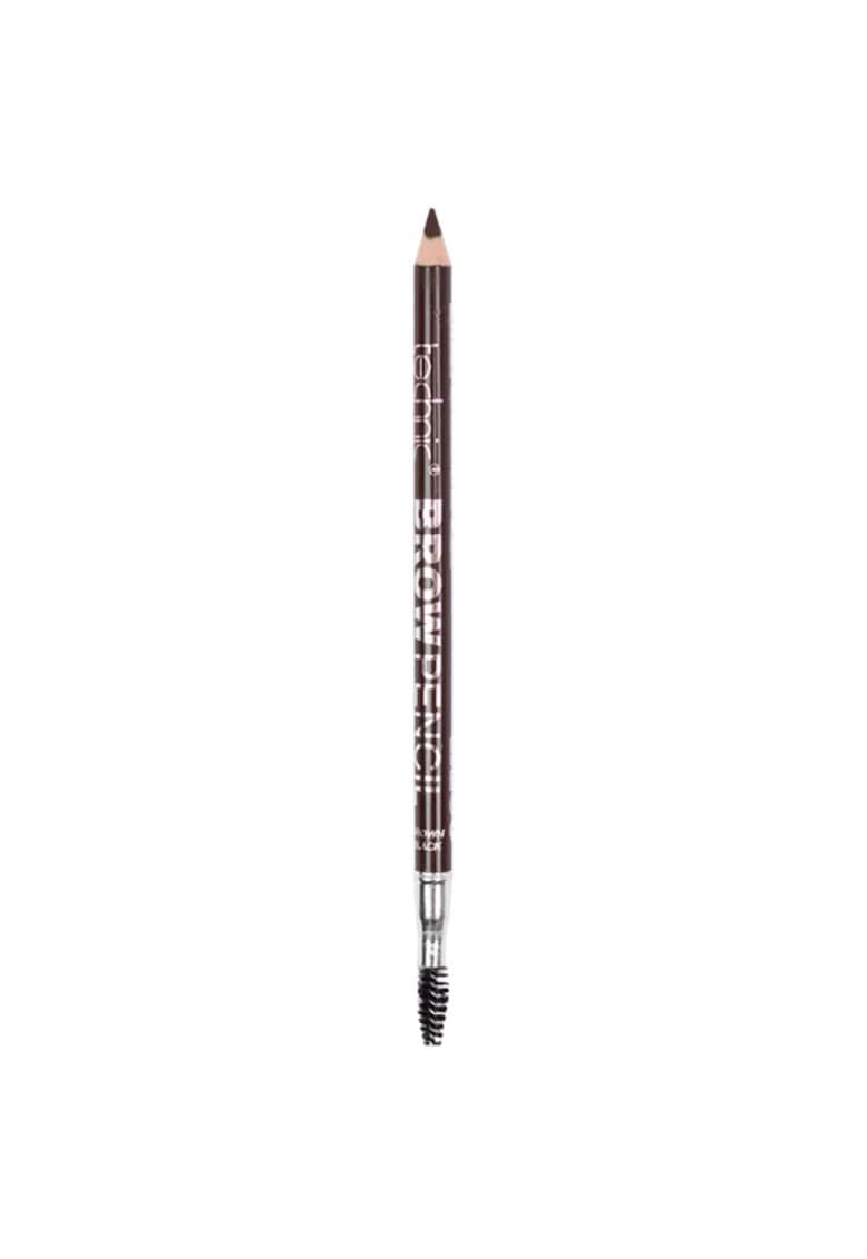 Creion de sprancene Brow Pencil cu ascutitoare si periuta - Brown Black