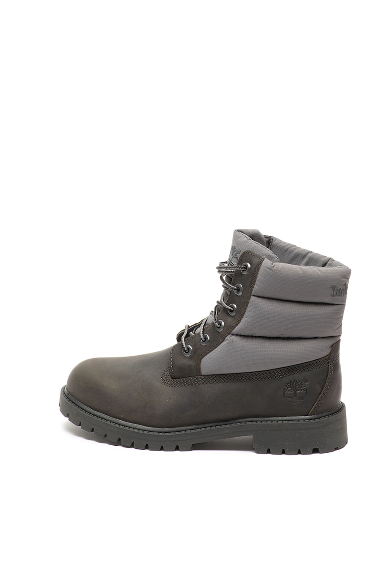 Ghete de piele nabuc si material textil 6in Premium