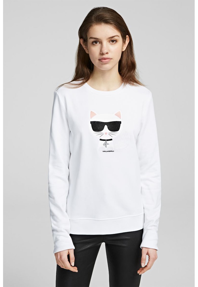 Bluza sport cu aplicatii de strasuri Ikonik Bluza sport cu aplicatii de strasuri Ikonik