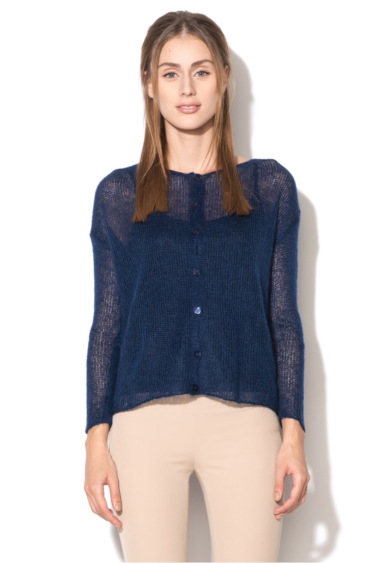 Pulover lejer tricotat din amestec de mohair