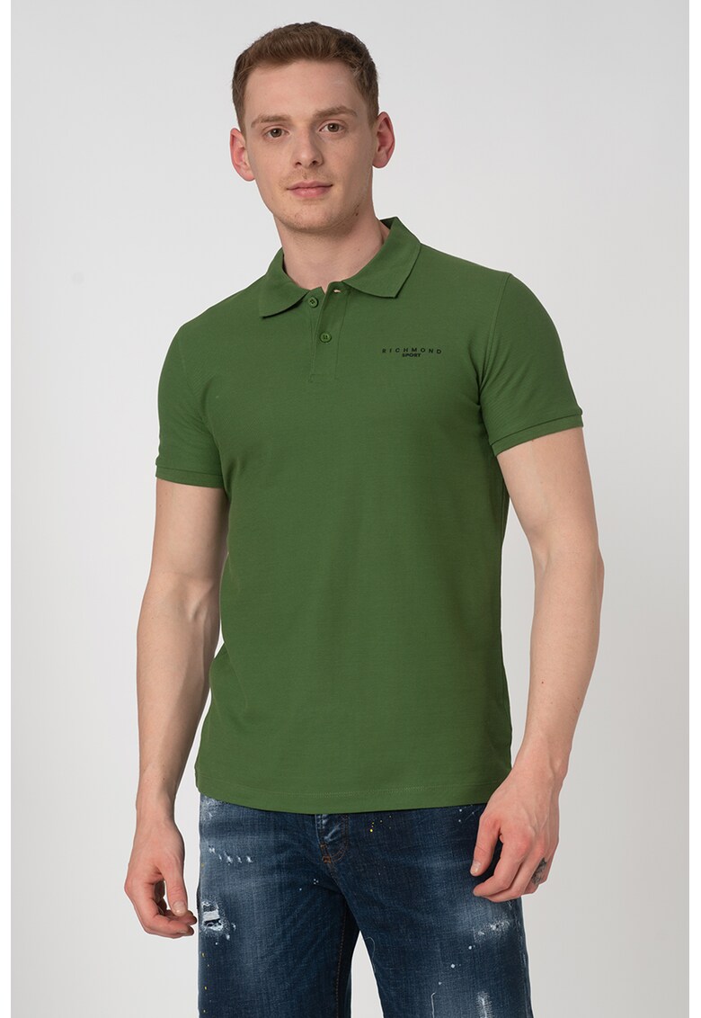 Tricou polo din pique cu model logo Nilly