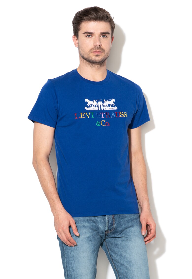 Tricou de bumbac cu broderie logo