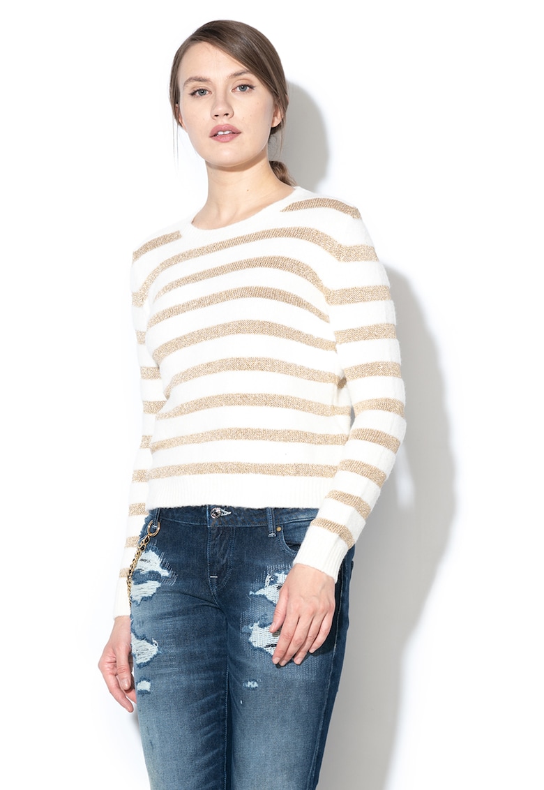 Pulover din amestec de lana - cu insertii de lurex