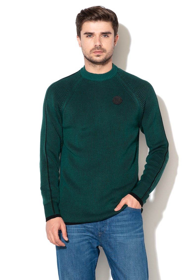 Pulover din amestec de lana cu maneci raglan