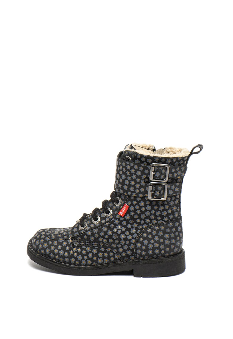 Ghete de piele cu imprimeu floral