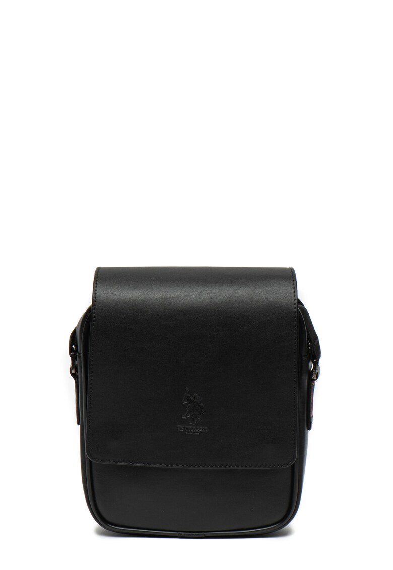 Geanta crossbody de piele ecologica - cu logo stantat