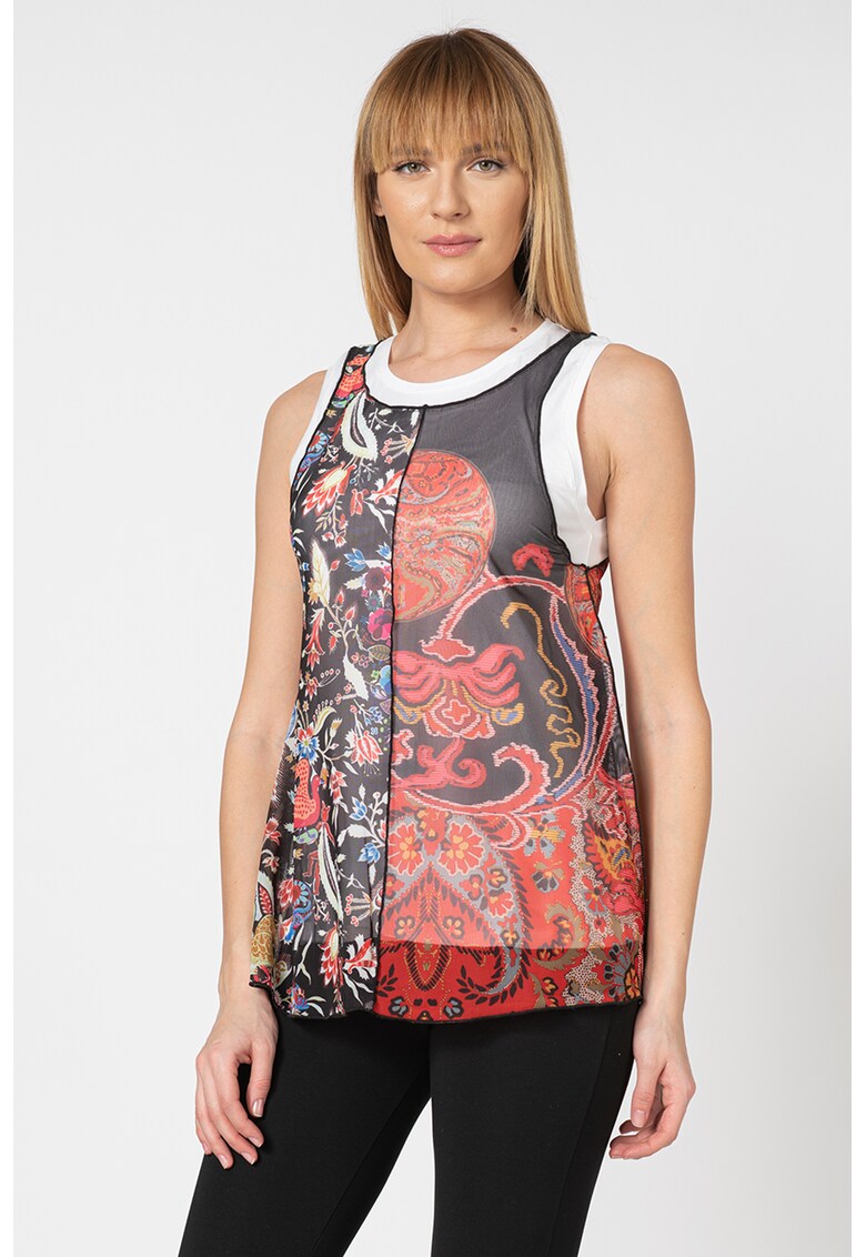 Tricou fara maneci - cu aspect 2in1 Double