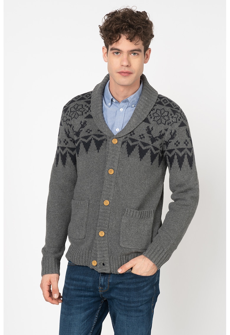 Cardigan cu model geometric