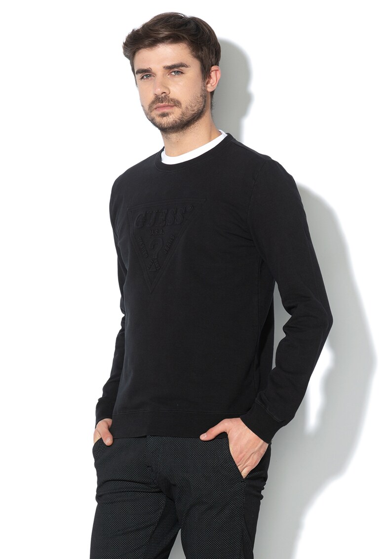 Bluza sport slim fit cu logo in relief