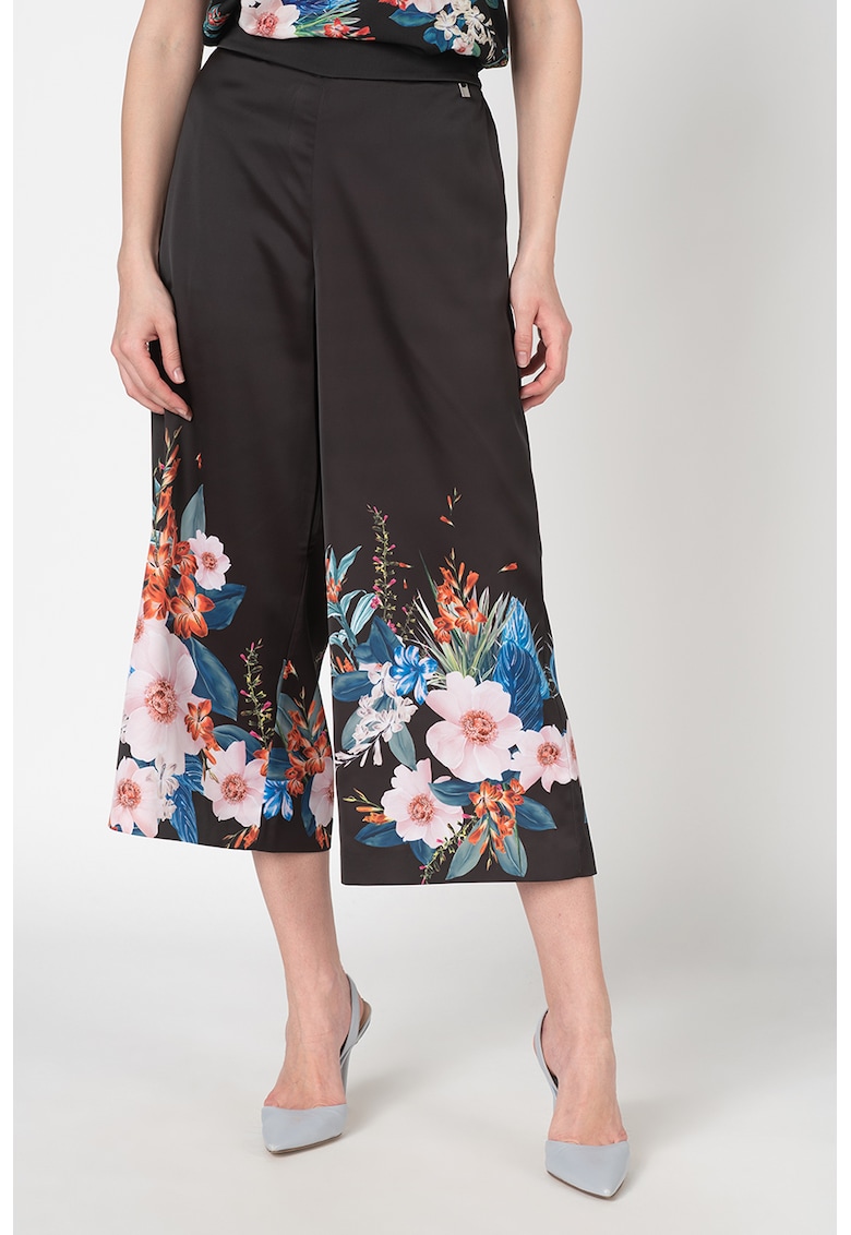 Pantaloni culotte cu model floral Medou
