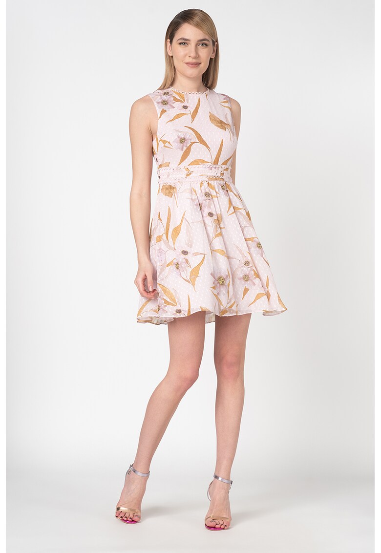 Rochie fara maneci cu imprimeu floral Rontie
