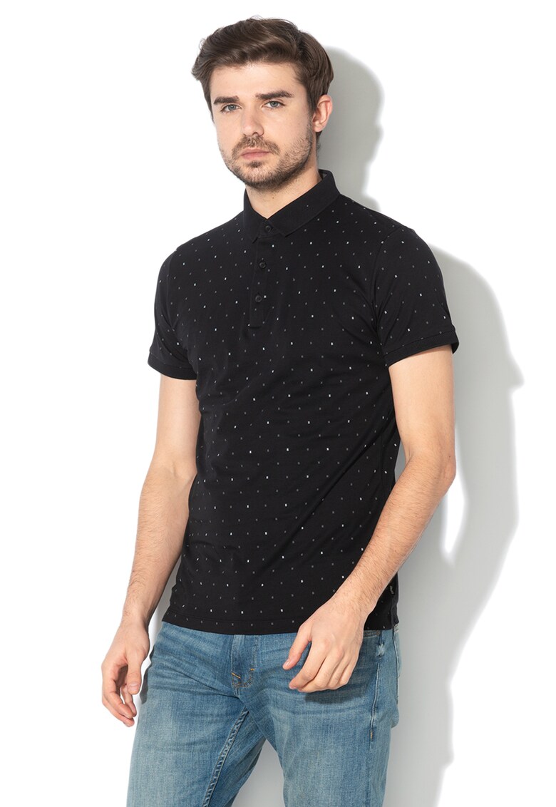 Tricou polo slim fit din bumbac organic