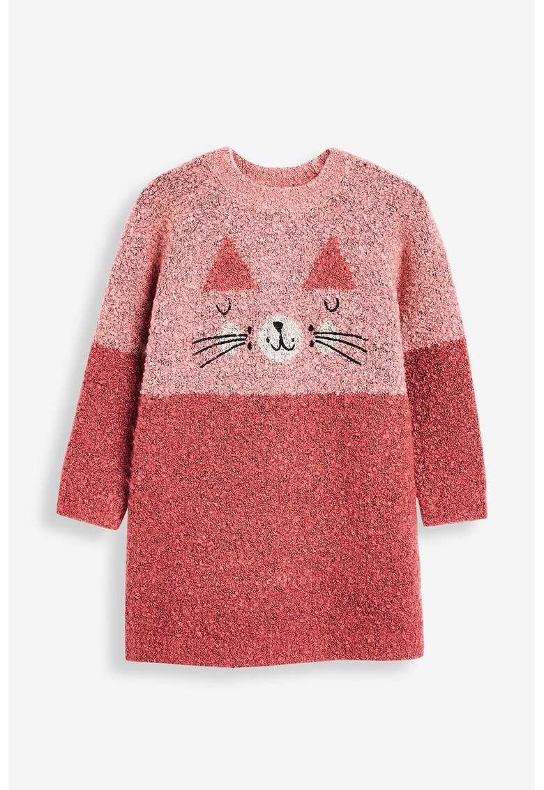 Rochie tip pulover cu model pisica