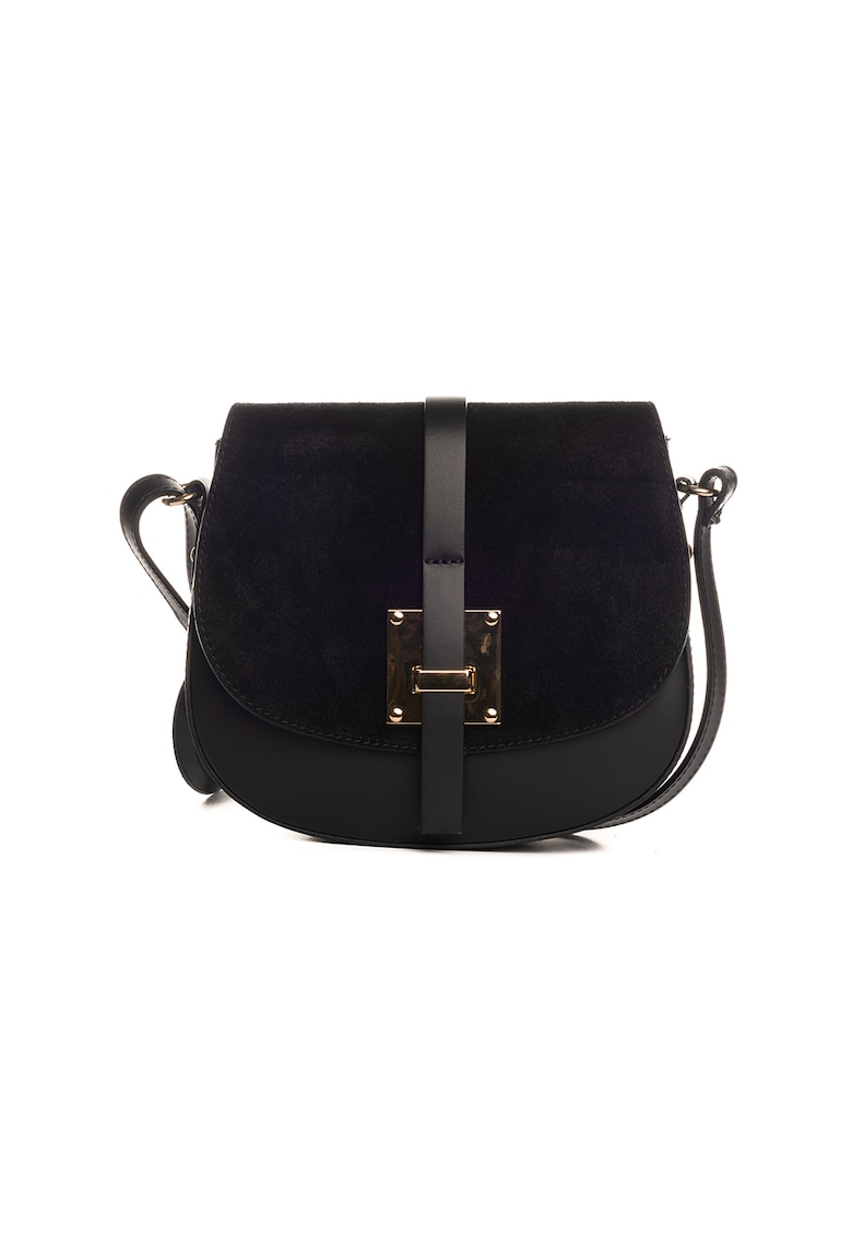 Geanta crossbody de piele si piele intoarsa Adda