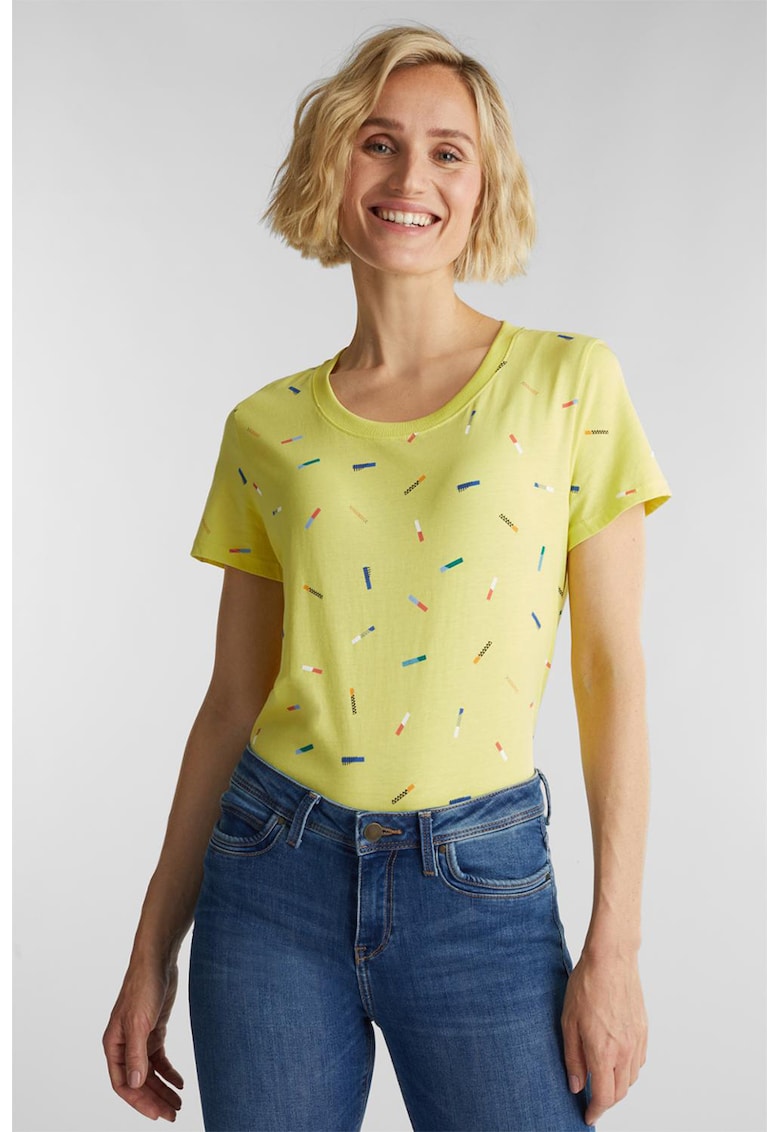 Tricou de bumbac organic cu imprimeu abstract
