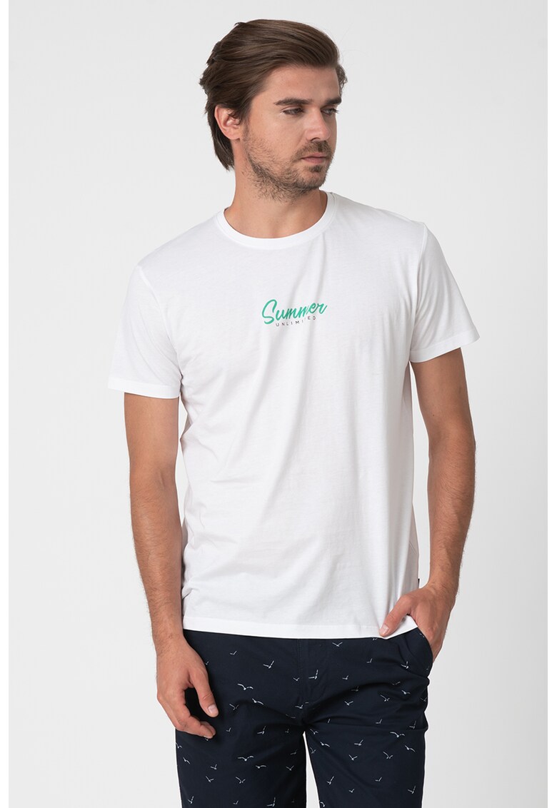 Tricou din bumbac organic cu decolteu la baza gatului 1