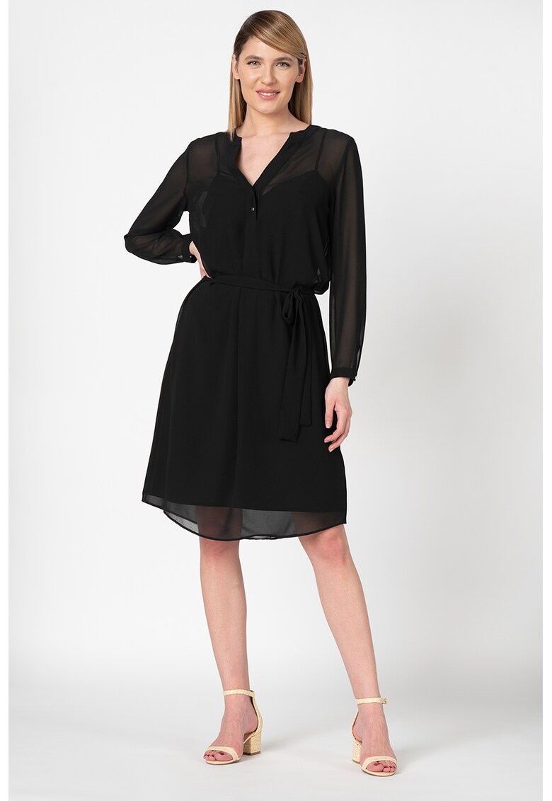 Rochie din sifon cu cordon in talie
